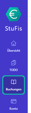 Screenshot der StuFiS-Menüleiste mit markierter Buchungssektion