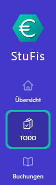 Screenshot der Navigationsleiste auf der Startseite mit Markierung des Reiters "To do"